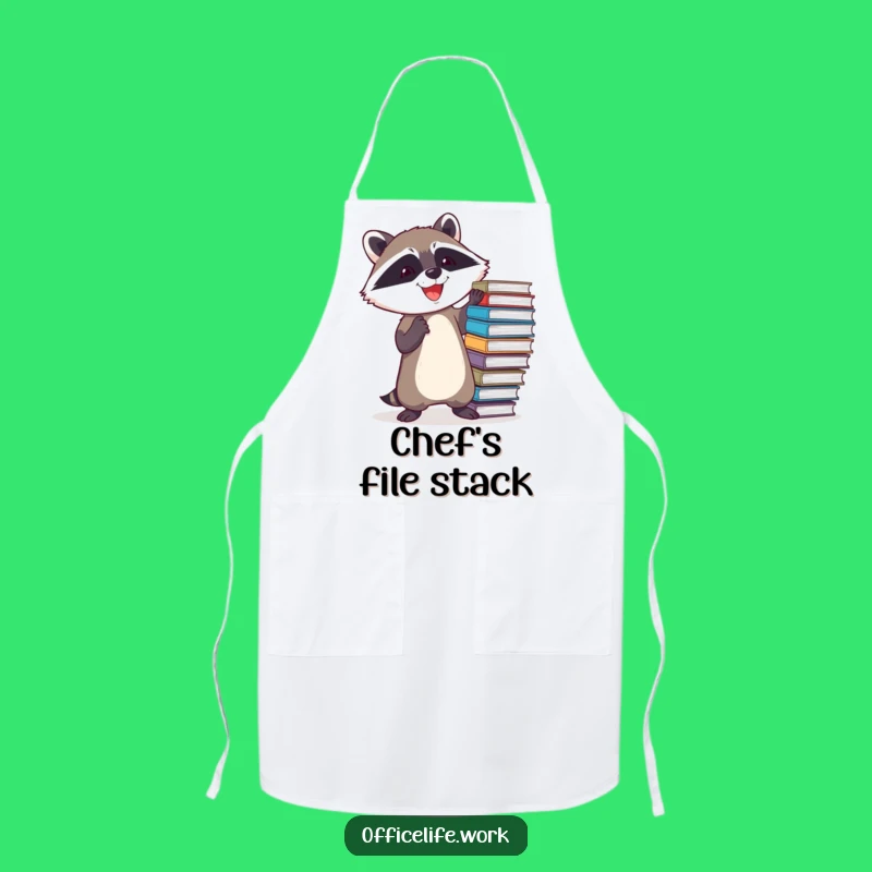 Funny Raccoon File Balancing Apron, Hilarious Kitchen Wear for Organized Chefs