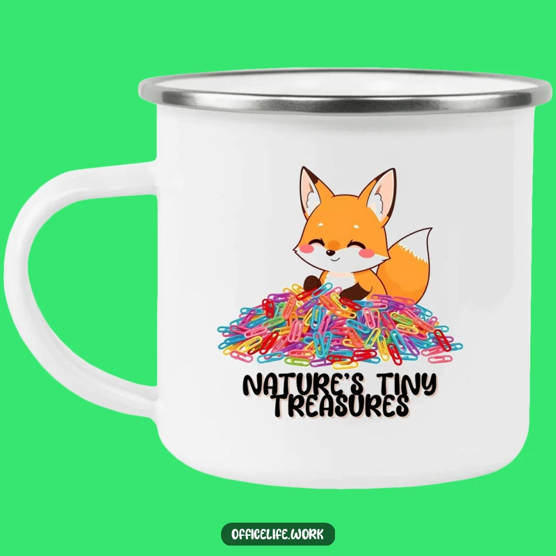 Funny Fox Paper Clip Sorting Camping Mug, Durable and Hilarious Outdoor Companion