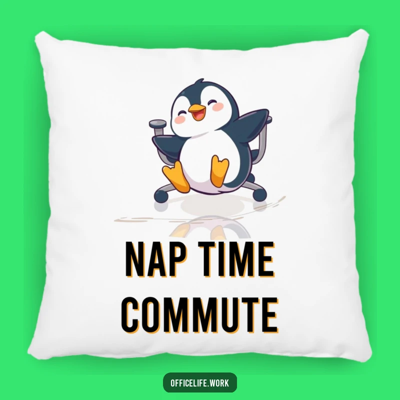 Funny Penguin Office Chair Sliding Pillow, Cozy and Hilarious Accent Piece
