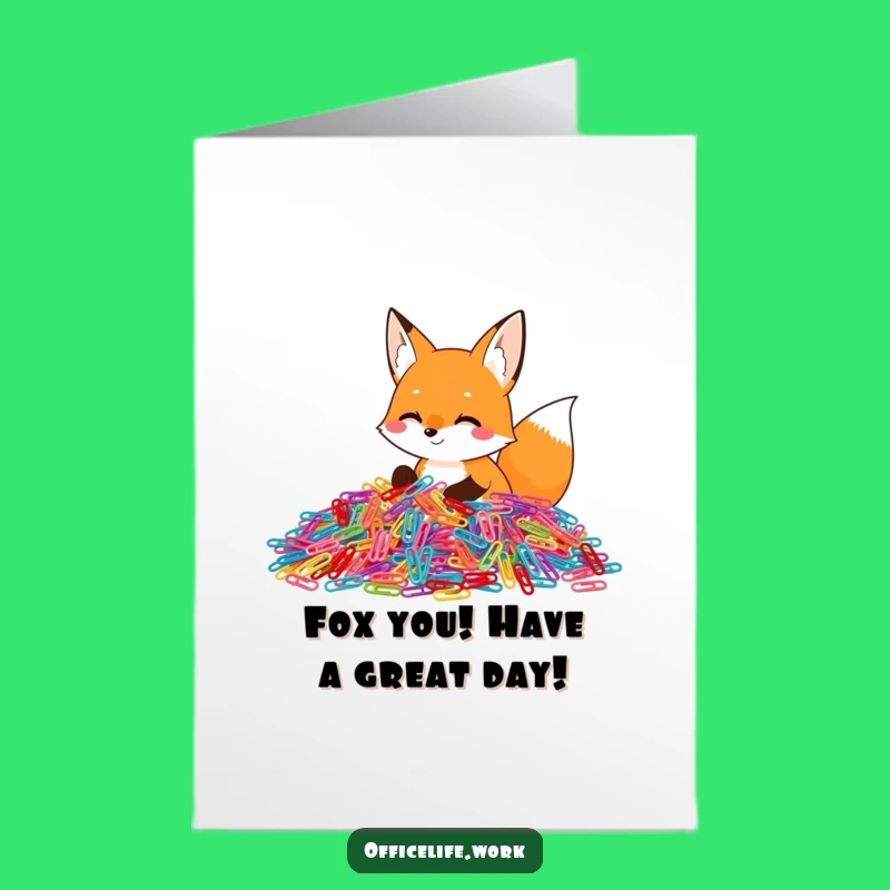 Free Printable Fox Paper Clip Birthday Card - Funny Downloadable Gift