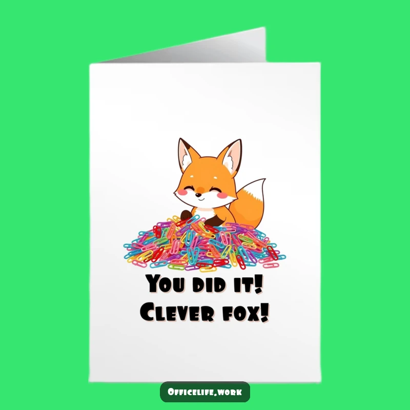 Free Printable Fox Congratulations Card - Funny Downloadable Office Achievement Gift