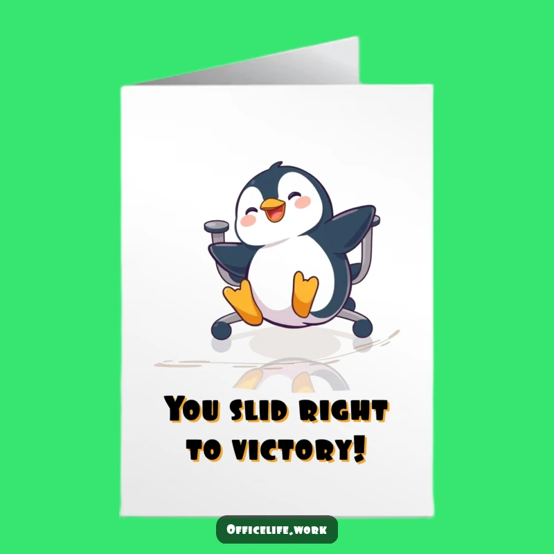 Free Printable Penguin Congratulations Card - Funny Downloadable Office Success Gift