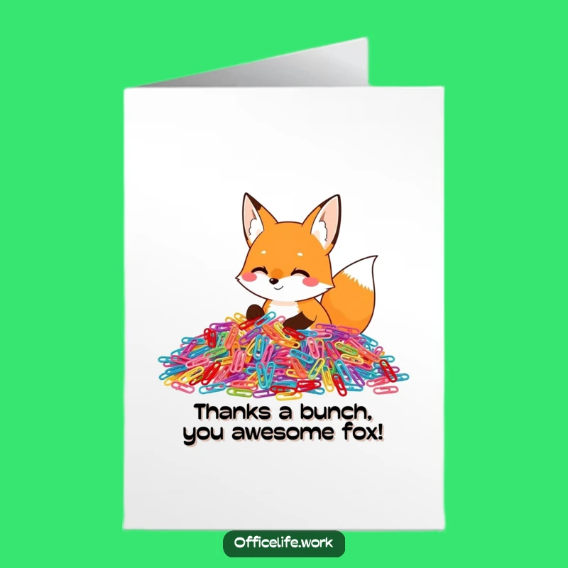 Free Printable Fox Thank You Card - Humorous Downloadable Office Appreciation Gift