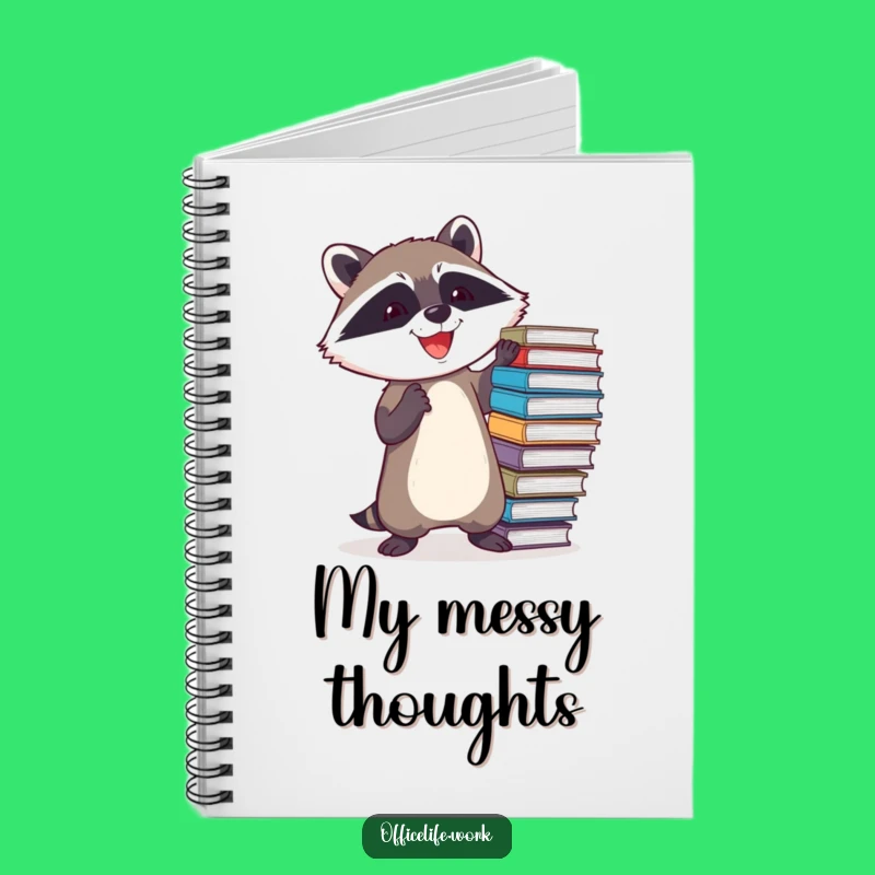 Funny Raccoon File Balancing Notebook, Hilarious Journal for Busy Minds