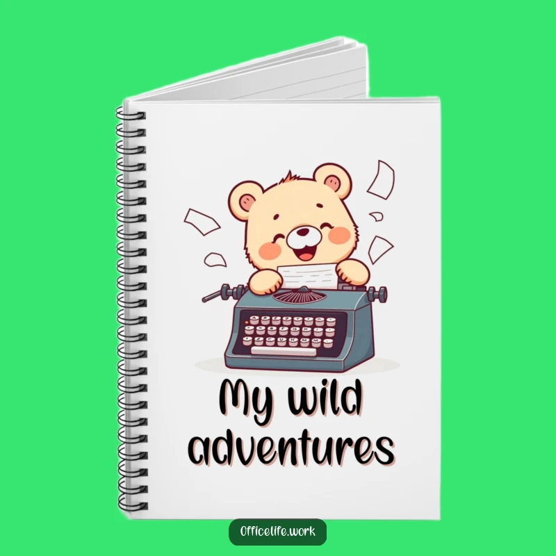 Funny Bear Cub Typist Notebook: Journaling Writer Ideas, Creative Animal Gift