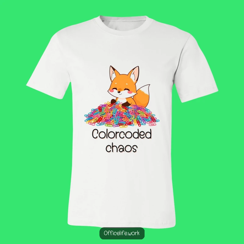 Funny Fox Paper Clip Sorting T-Shirt, Hilarious Graphic Tee for Animal Lovers